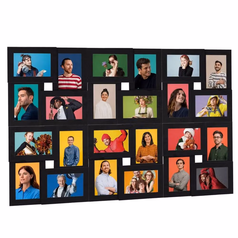 Berkfield Home Modern Black MDF Collage Photo Frame for 24 Pictures, W/H: 13 x 18 cm – 2