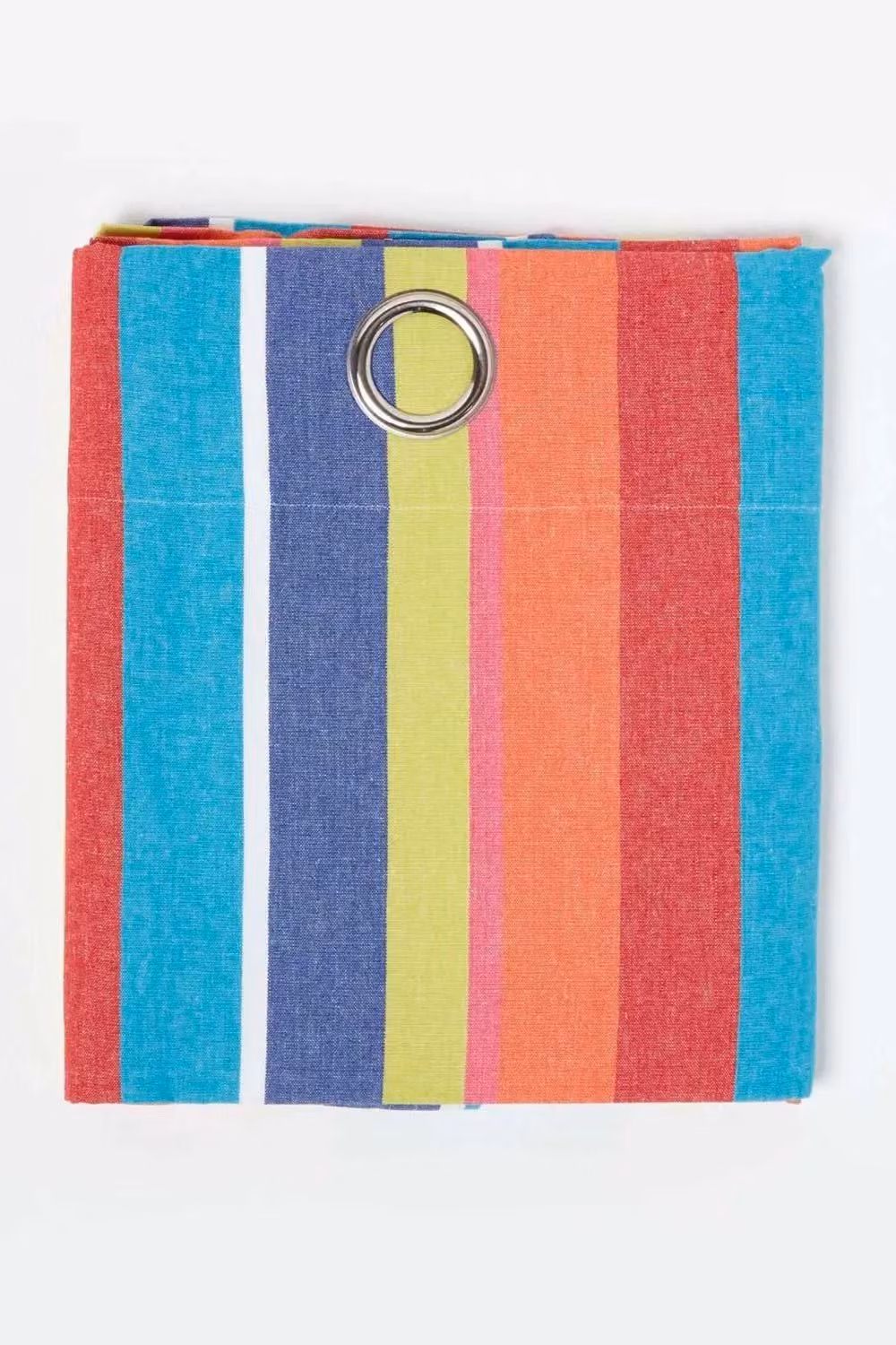 Homescapes Multi Stripes Eyelet Curtain Pair in Multicolour Orange Blue and Yellow, 100% Cotton, W: 140 cm, H: 229 cm – 3