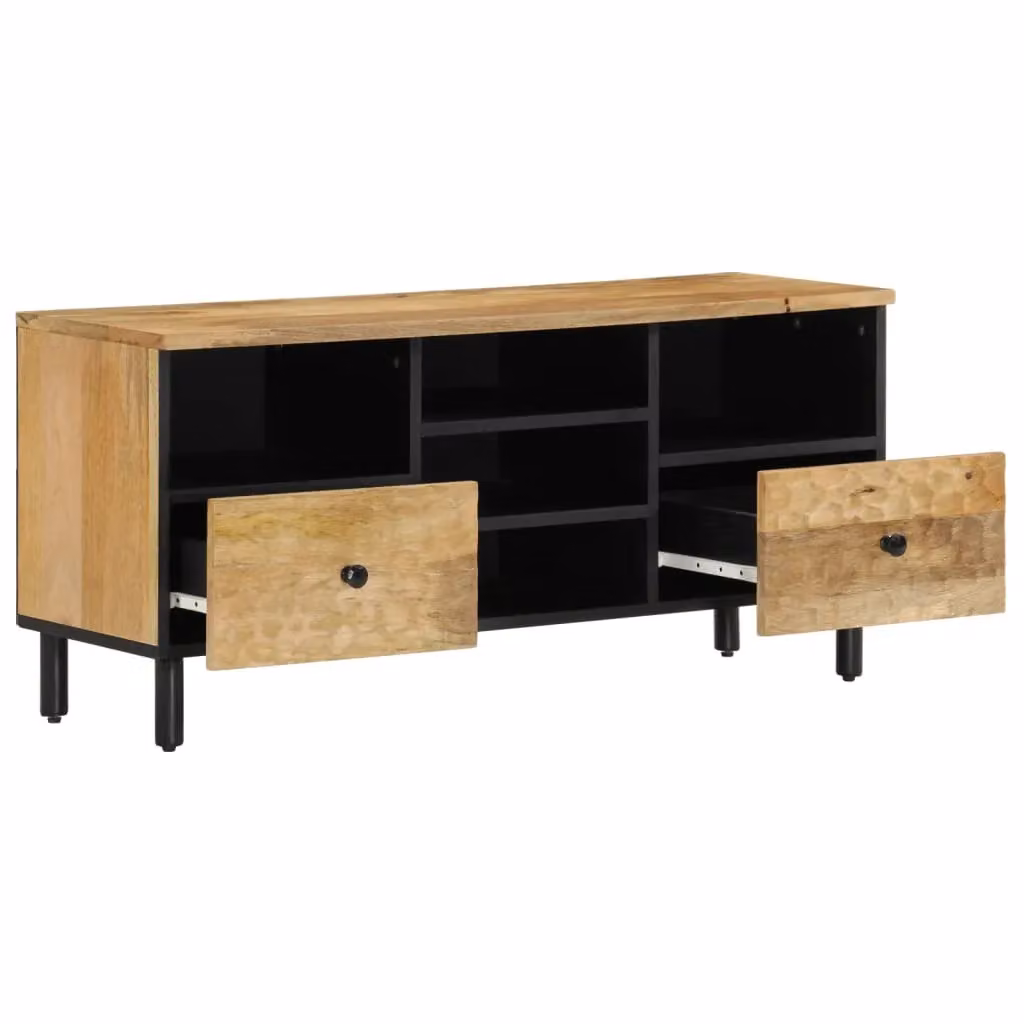 Berkfield Home Industrial Mango Wood TV Cabinet in Brown, W/D/H: 100 x 33 x 46 cm – 2