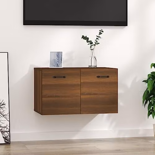 vidaXL Modern Wall Mounted Cabinet in Brown, W: 60 cm, D: 36.5 cm, H: 35 cm – 1