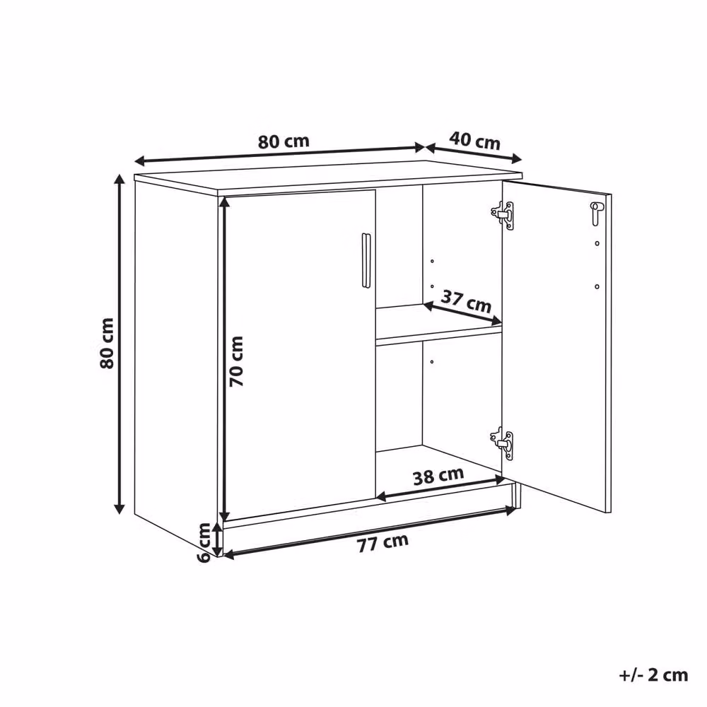 Wyld and Coco Modern Lockable Two Door Freestanding Storage Cabinet in Brown and Black – 3