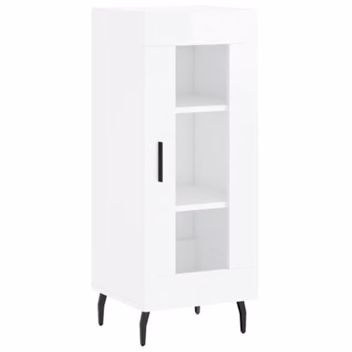 vidaXL Modern High Gloss White Sideboard in Engineered Wood, W/D/H: 34.5 x 34 x 90 cm – 1