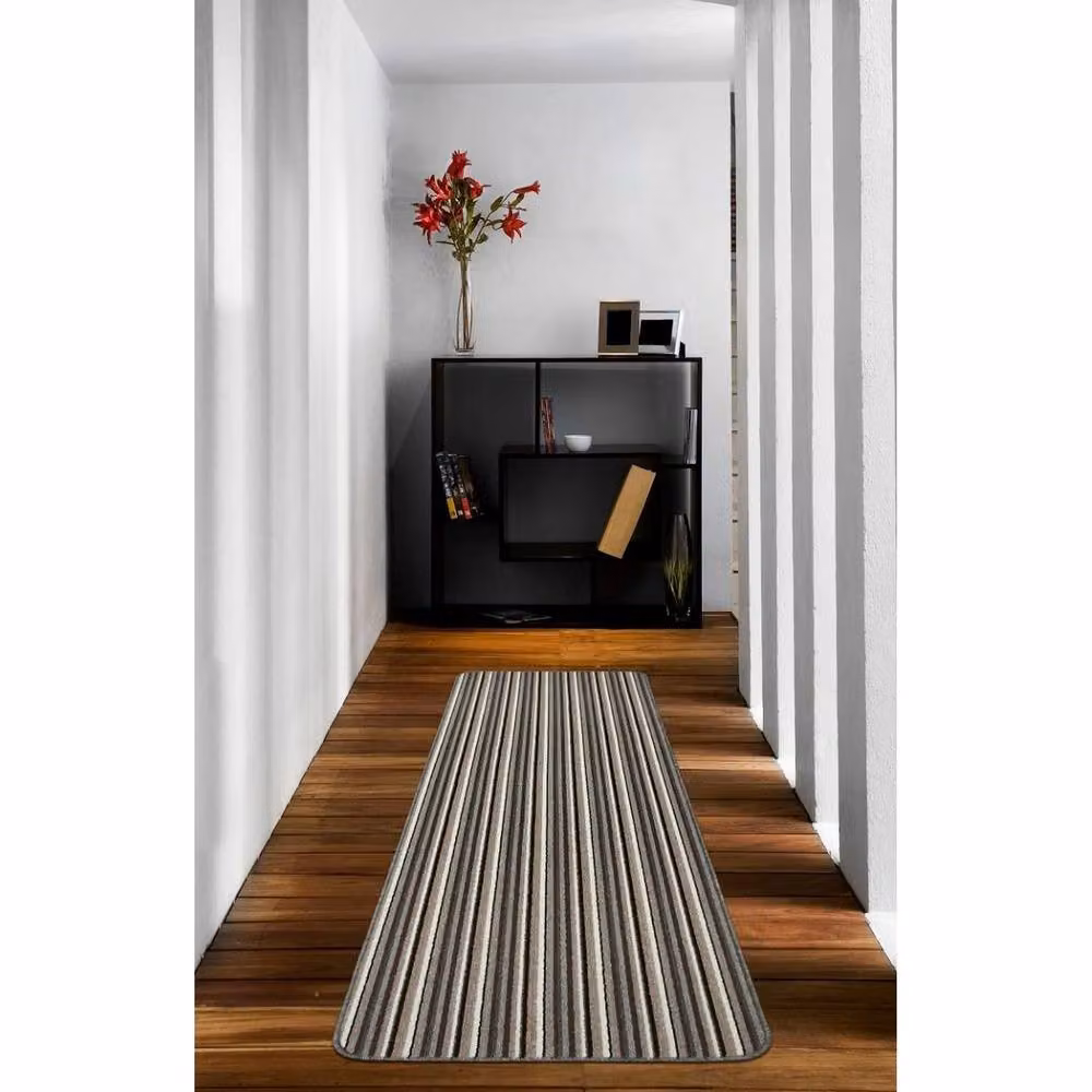 The Rug Shop UK Silver Striped Rectangular Mat, W: 67 cm, L: 180 cm – 2