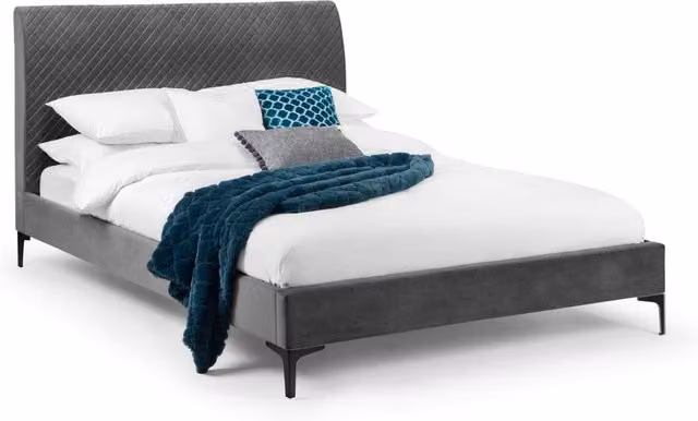 Cheshire Premium Cove Upholstered Bed in Grey, King Size (150 x 200 cm) – 1