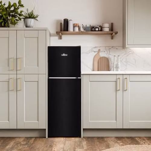 Willow Black Small Top Mount Fridge Freezer, 138L, W/D/H: 48.5 x 40.0 x 98.0 cm – 2