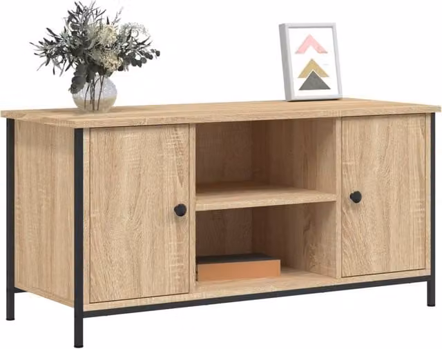 Berkfield Home TV Cabinet in Sonoma Oak, W/D/H: 100 x 40 x 50 cm – 1