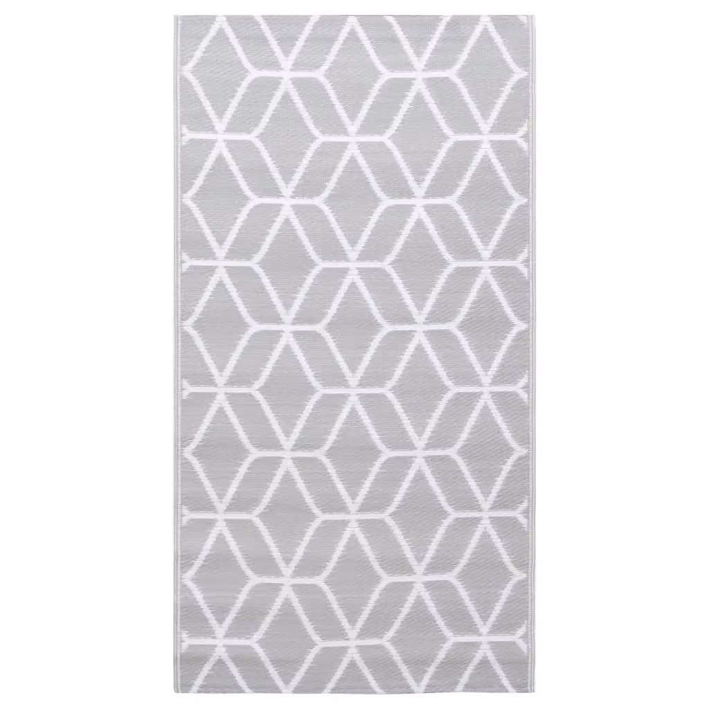 Berkfield Home Grey Geometric Outdoor Carpet, W: 190 cm, L: 290 cm – 2