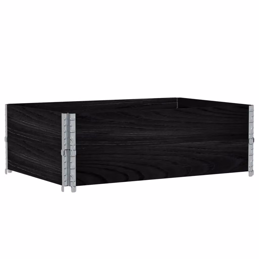 Berkfield Home Garden Black Wooden Raised Bed Planter with Galvanised Steel W: 120 cm, D: 80 cm – 2