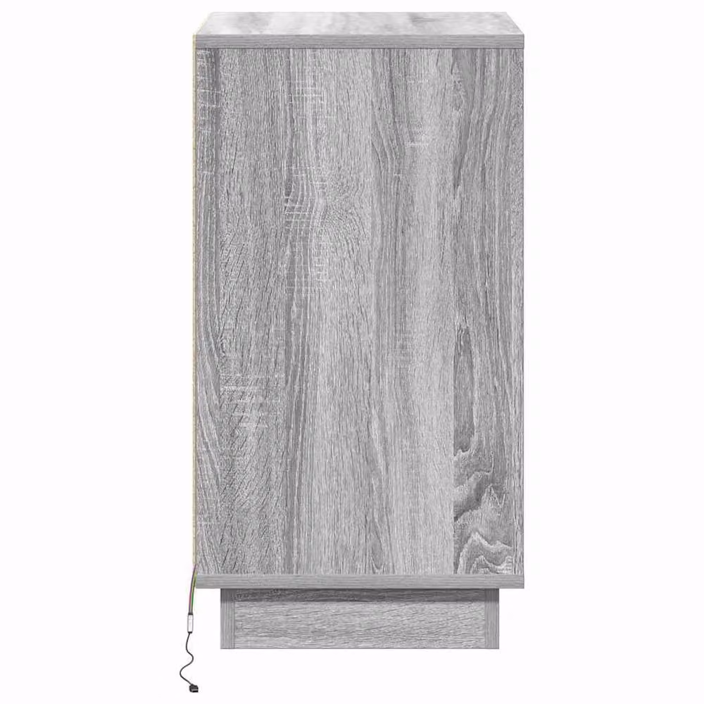 Berkfield Home Modern Bedside Cabinet with Integrated LED Lighting in Grey Sonoma, W: 39 cm, D: 34.5 cm, H: 65 cm – 3