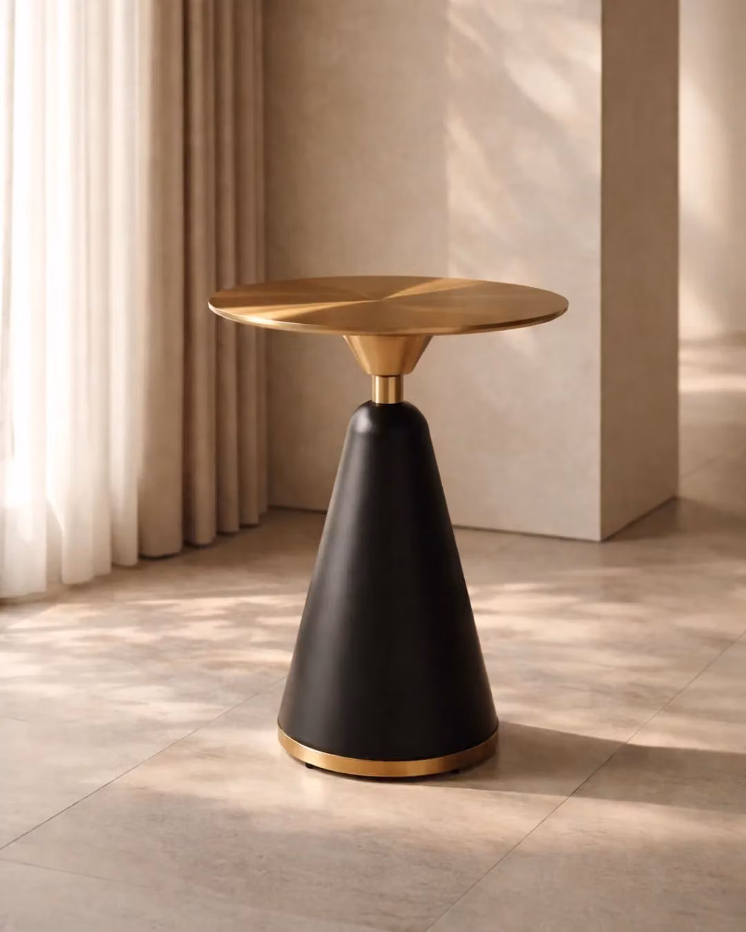 Tommy Franks Osimo Side Table in Gold and Black Metal
