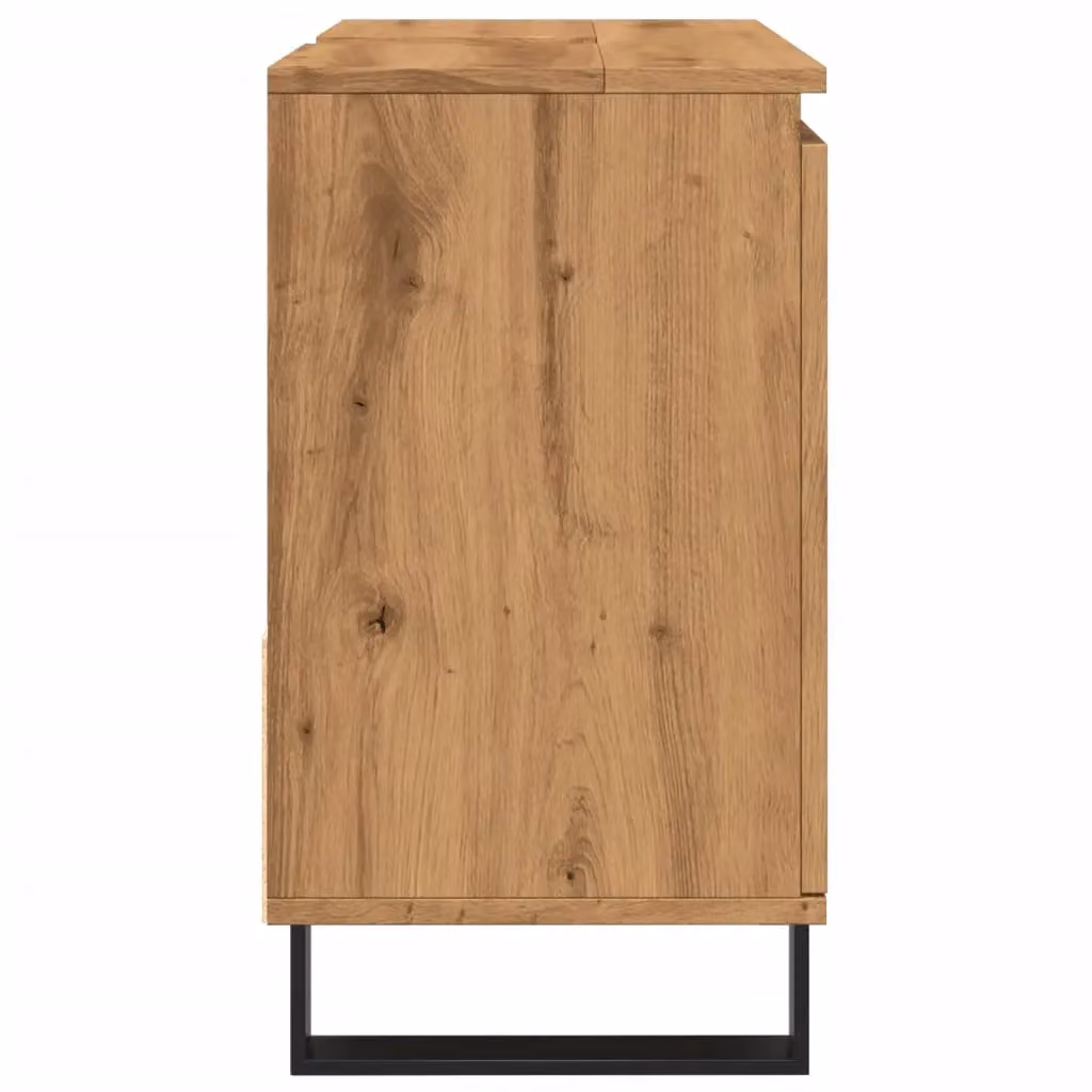 Berkfield Home Artisan Oak Bathroom Sink Cabinet in Brown, W/D/H: 65 x 33 x 60 cm – 4