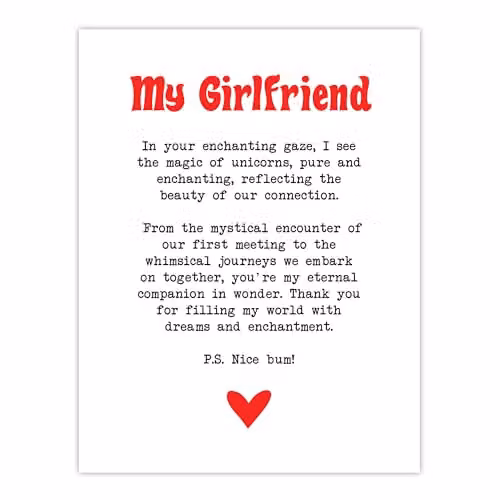 Artery8 Love Poem Unicorn Magic Wall Art Poster Print on White Thick Paper, 18 x 24 Inch