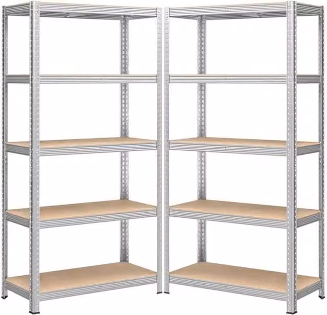 Kelvenix 5 Tier Heavy Duty Industrial Racking Shelf in Silver, W/D/H: 100 x 52 x 180 cm – 1