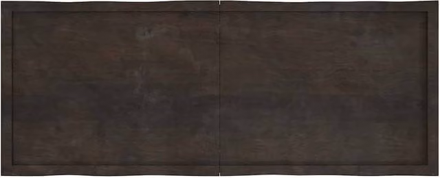 Berkfield Home Dark Brown and Dark Grey Live Edge Solid Oak Table Top, W: 160 cm, D: 60 cm, H: 2-4 cm