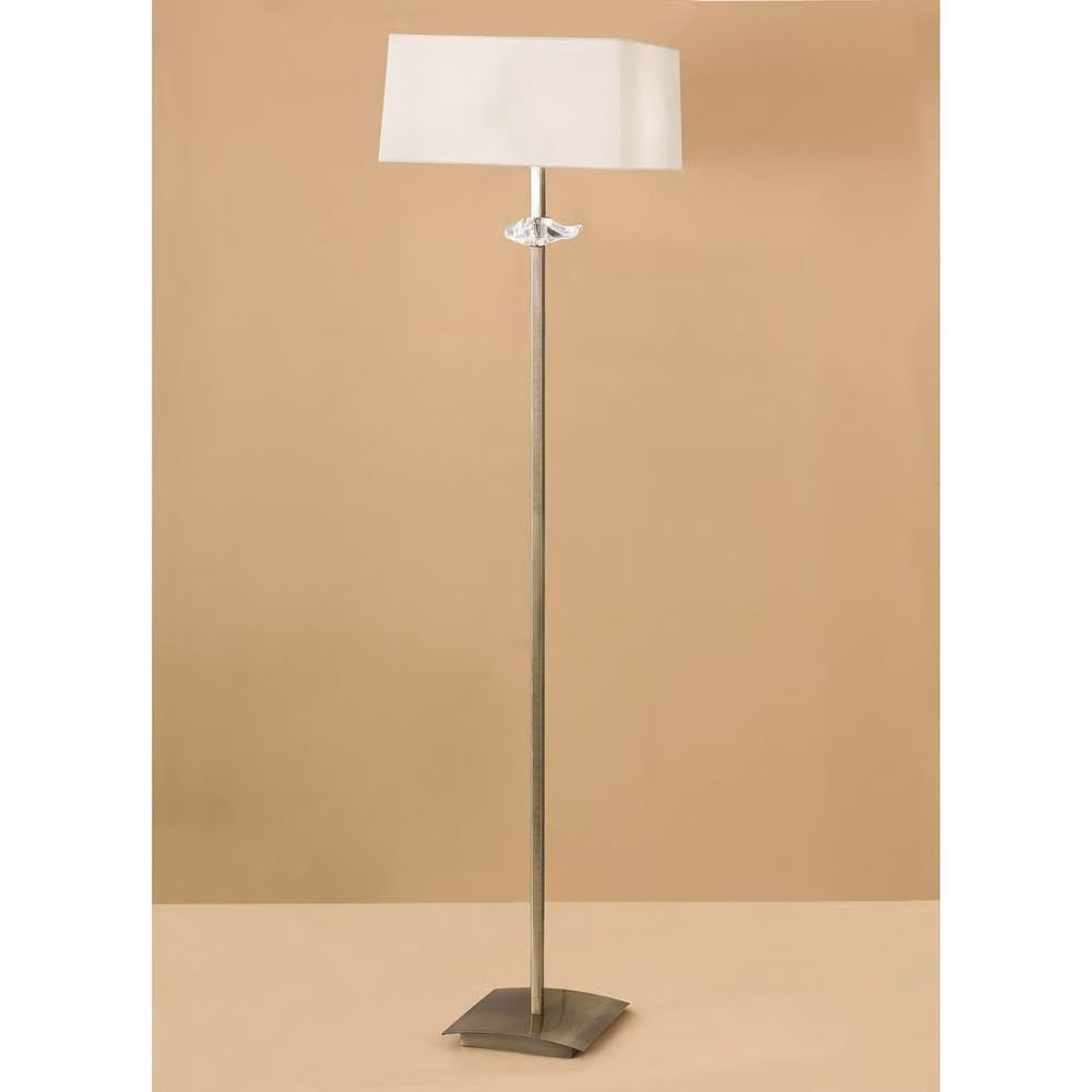 Netlighting Akira 3-Light Floor Lamp in Antique Brass with Beige Fabric Shade – 2