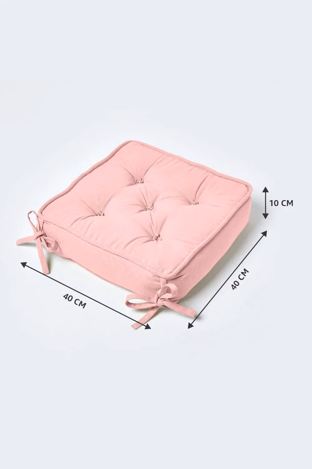 Homescapes Pink Cotton Dining Chair Booster Cushion, W/D/H: 40 x 40 x 10 cm – 2
