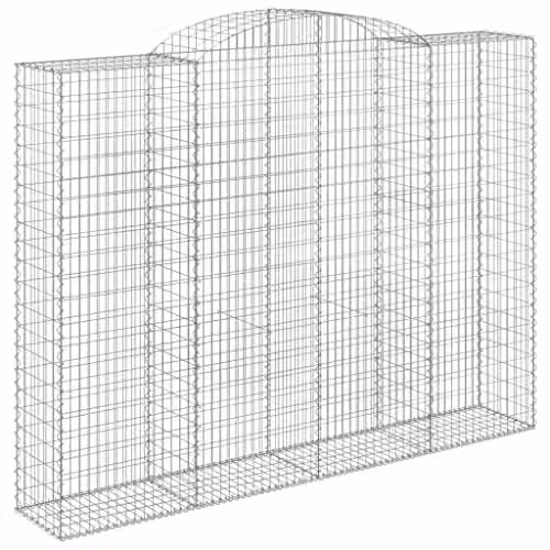 vidaXL Set of 6 Arched Gabion Baskets in Silver Galvanised Steel, W: 300 cm, D: 50 cm, H: 220/240 cm
