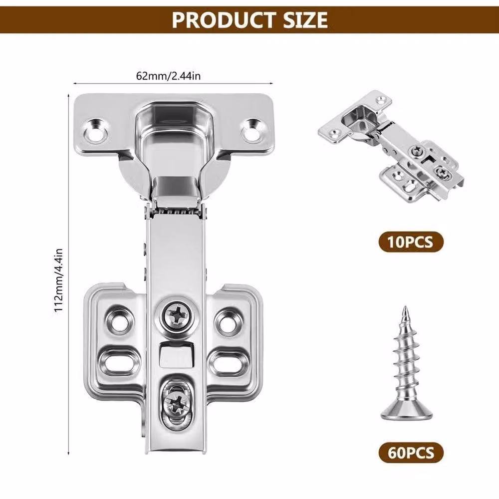 NESTLUNE 20-Piece Soft Close Full Overlay Cabinet Hinges, 35mm, Silver – 2
