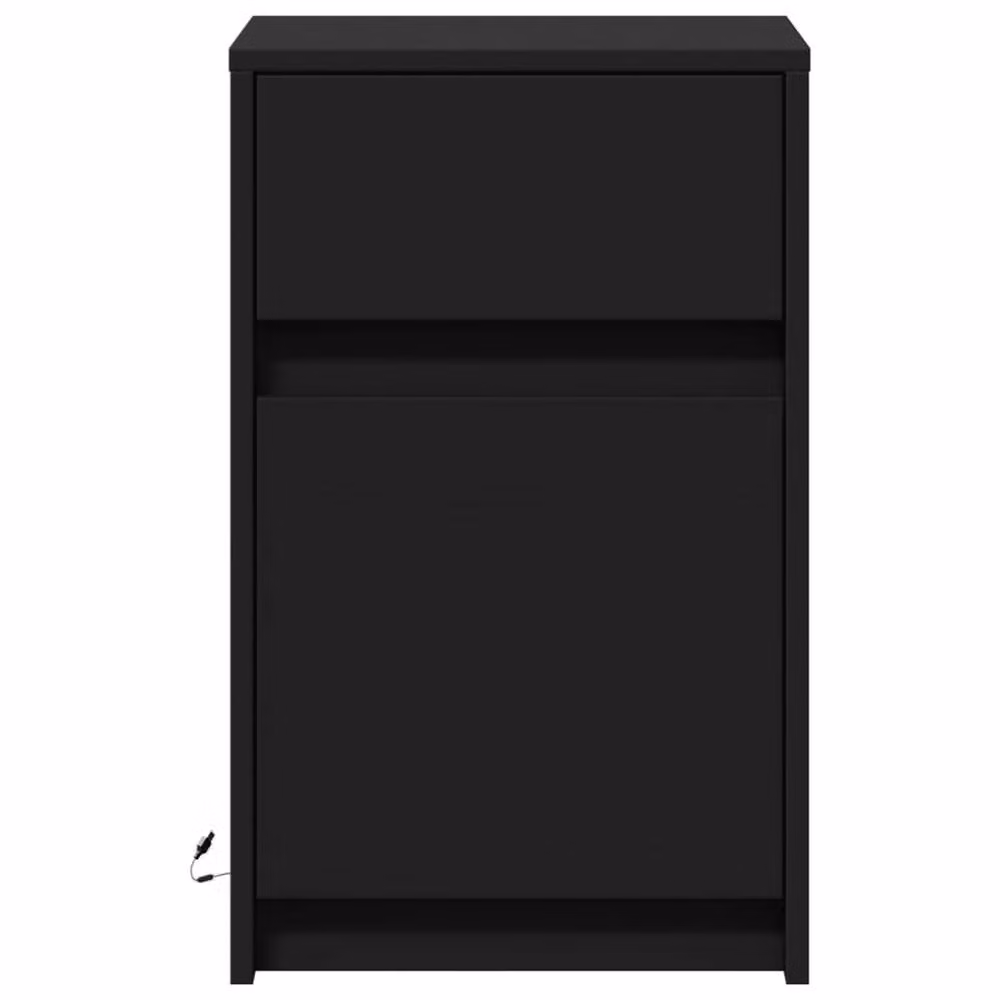 Berkfield Home Modern Black Bedside Cabinet with Integrated LED Lighting, W/D/H: 38 x 34 x 61 cm – 5
