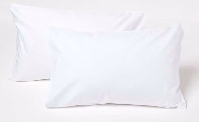 Homescapes Cotton Kids Pillowcases, 2 Pack, White, W/H: 40 x 60 cm
