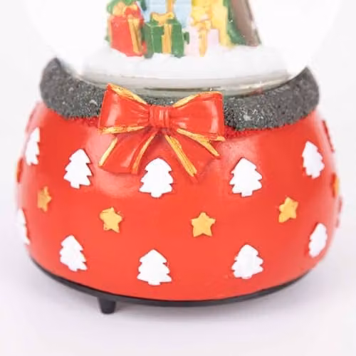 Shatchi Musical Christmas Snowglobe with Santa and Tree Scene in Red, W/D/H: 15 x 10 x 10 cm – 3