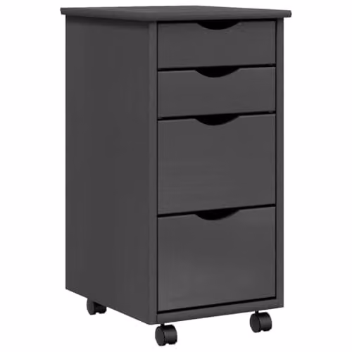 vidaXL Rolling Cabinet with Drawers in Moss Grey Solid Pine Wood – 1