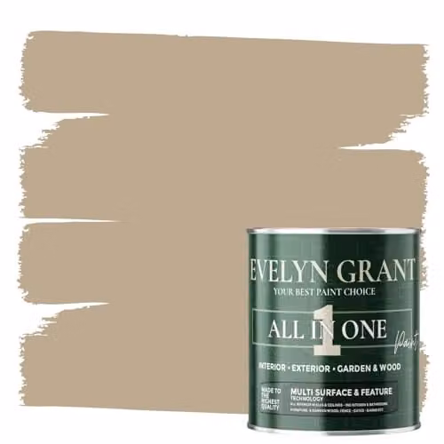 Evelyn Grant All-In-One Multi-Surface Paint and Primer, Matt, Beige, 1L