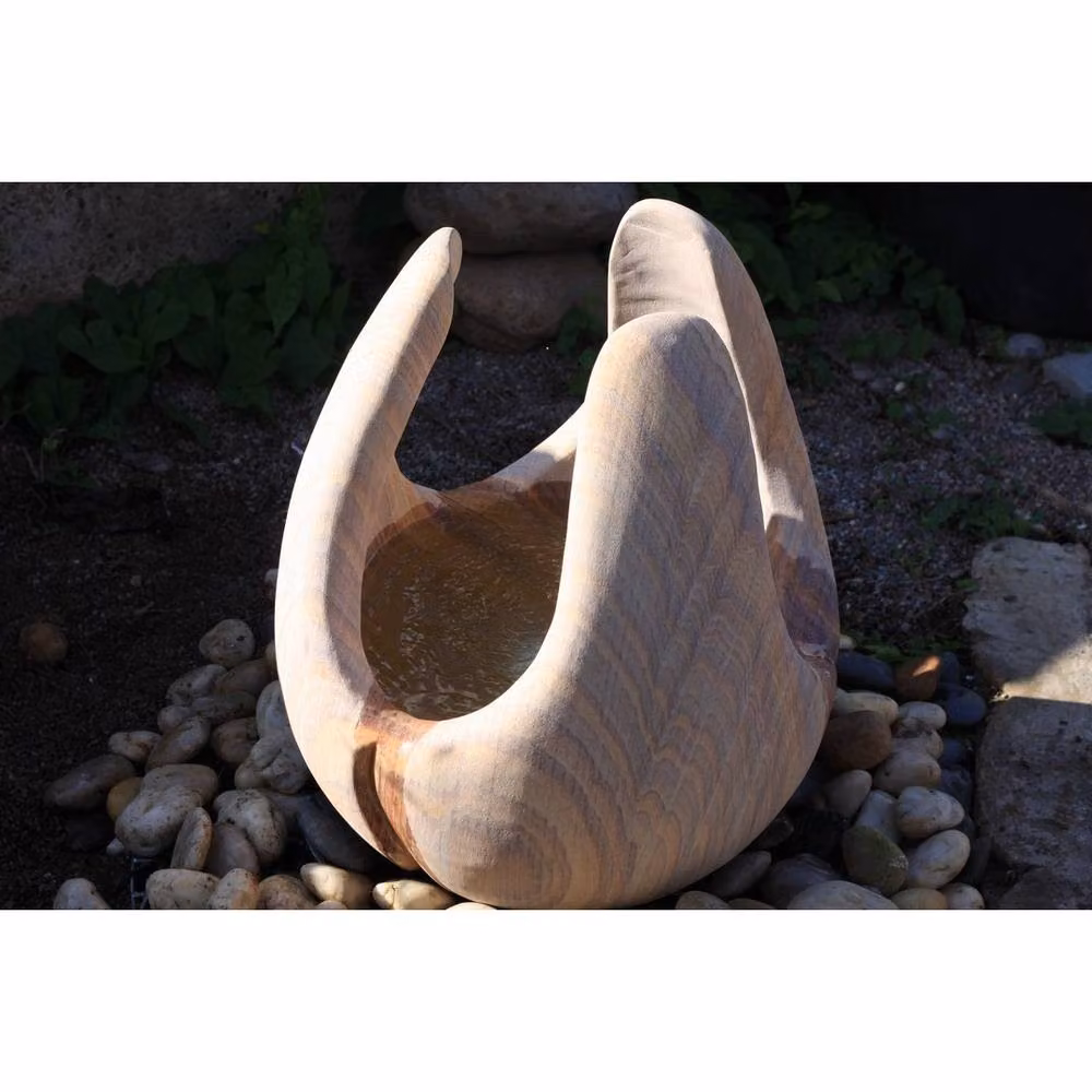 Buttercup Farm Rainbow Sandstone Babbling Lily Water Feature with Pump and Light, Multicolour, W/D/H: 42.0 x 40.0 x 36.0 cm – 3