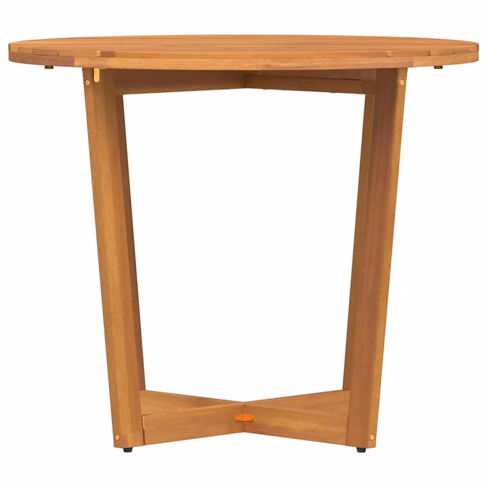 Berkfield Home Round Acacia Wood Garden Dining Table, Brown, W: 90 cm, H: 75 cm, D: 75 cm – 3