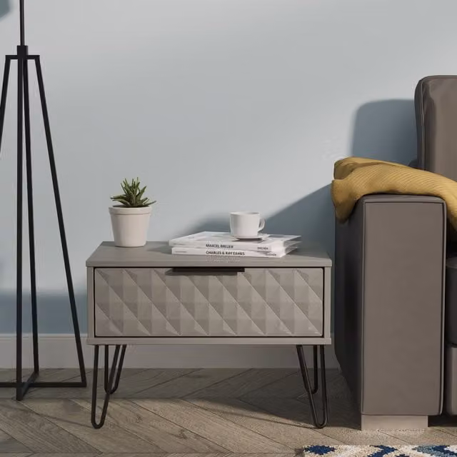 2 U Islay 1 Drawer Wide Side Table in Dark Grey