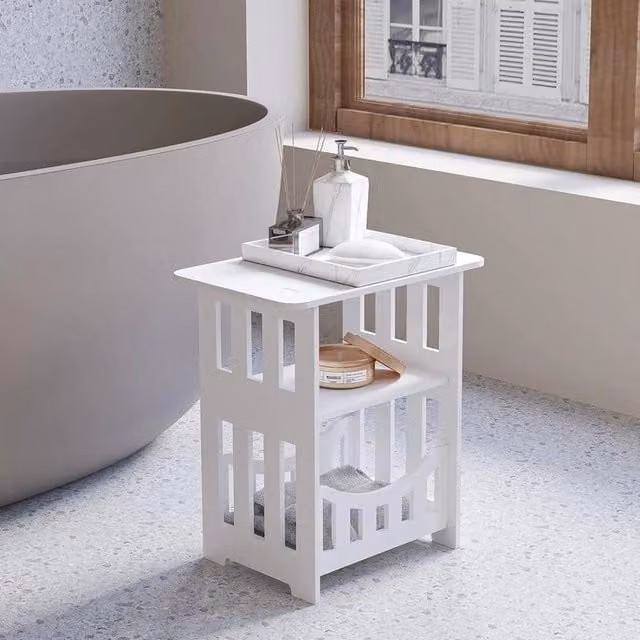 EONLION White Modern Small Bedside Table and Coffee Table – 1