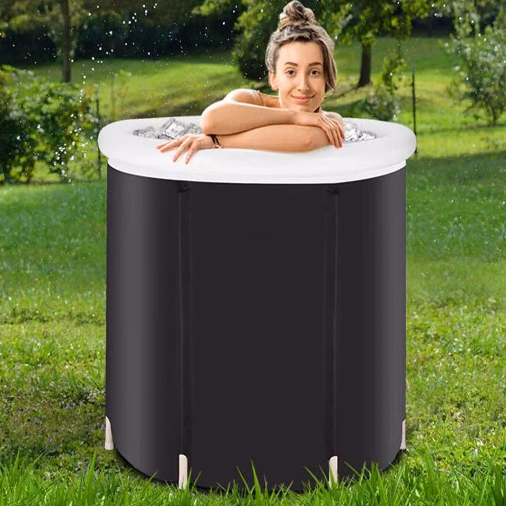EONLION Large Portable Ice Bath Tub with Lid for Cold Water Therapy, Black, W: 200 cm, D: 100 cm – 5