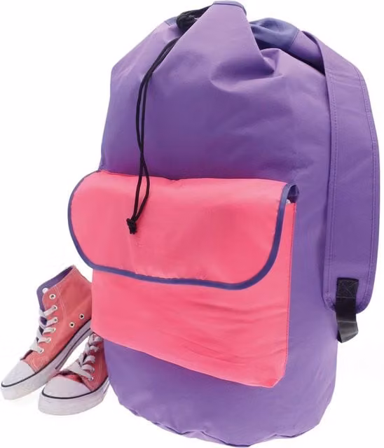 H&L Colour Block Laundry Bag with Handles in Purple – 1