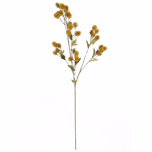 Leaf Design Yellow Craspedia Artificial Flowers, 6 x 85 cm – 3