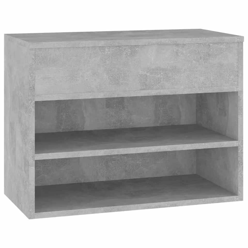 Berkfield Home Shoe Bench in Concrete Grey, W/D/H: 60 x 30 x 45 cm – 2