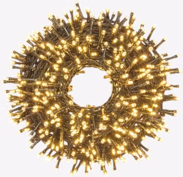 Garden Greatness 400 LED Multi-Function Warm White Christmas String Lights in Black