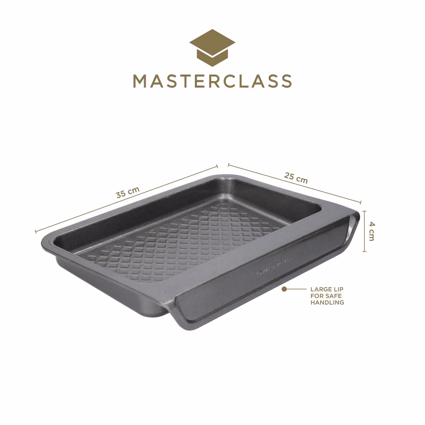 MasterClass Non-Stick Carbon Steel Rectangular Baking Sheet, Grey, W: 35 cm, D: 25 cm, H: 1 cm – 8