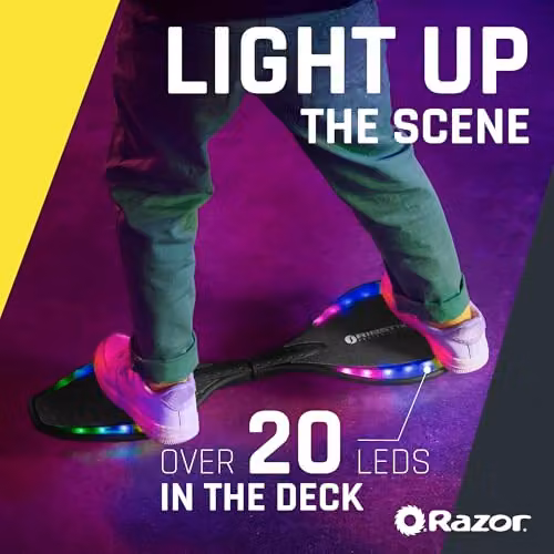 Razor RipStik Ripster Lightshow Light Up Two Wheel Caster Board, Black and Multicolour – 2