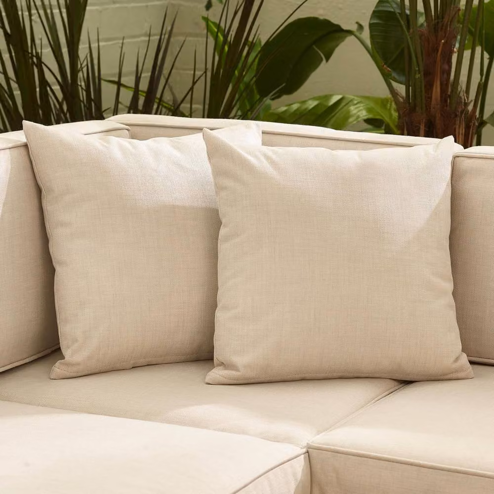 FurnitureboxUK Orlando 8 Seat Modular Outdoor Garden Rattan Sofa Set in Beige – 2