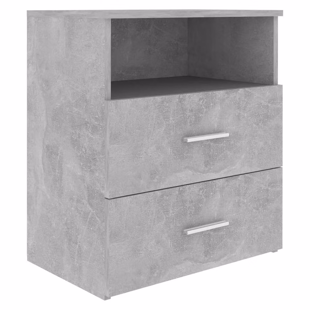 Berkfield Home Modern Bed Cabinet in Concrete Grey, W/D/H: 50 x 32 x 60 cm – 2
