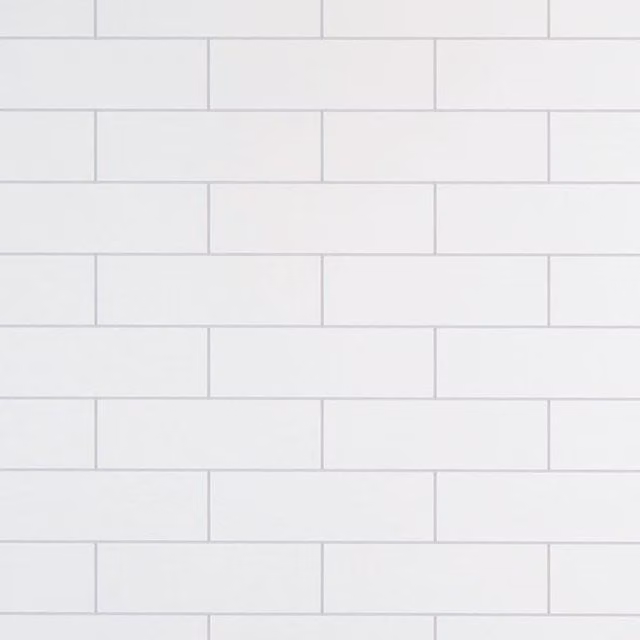 Neptune White London Tile Geometric Bathroom Wall Panel, H: 240 cm, W: 100 cm, D: 1 cm