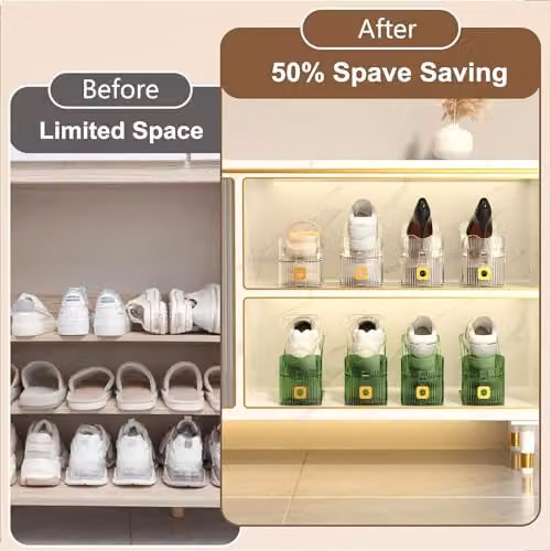 Hygrad Pack of 12 Gold Acrylic Shoe Slot Organisers, W/D/H: 25.4 x 9.5 x 7 cm – 4