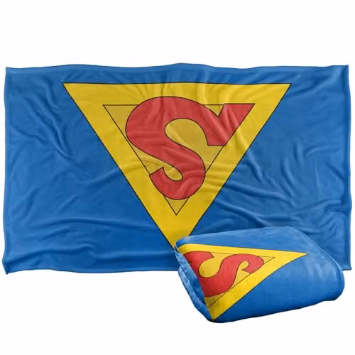 Warner Bros. Superman Shield 1938 Super Soft Fleece Throw Blanket, Multicolour, W: 91.44 cm x D: 91.44 cm x H: 147 cm – 1