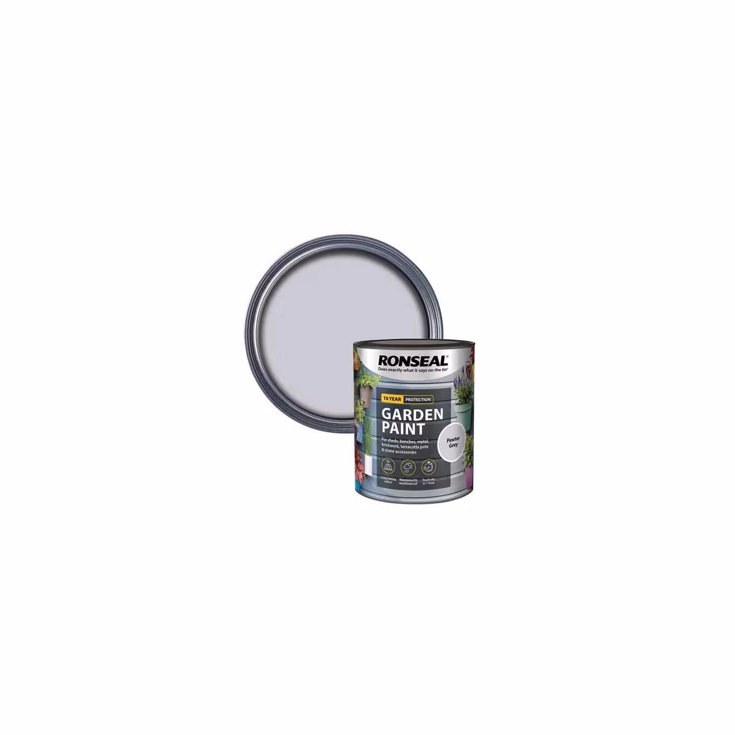 Ronseal Grey Wood and Metal Garden Paint 0.75 l – 2