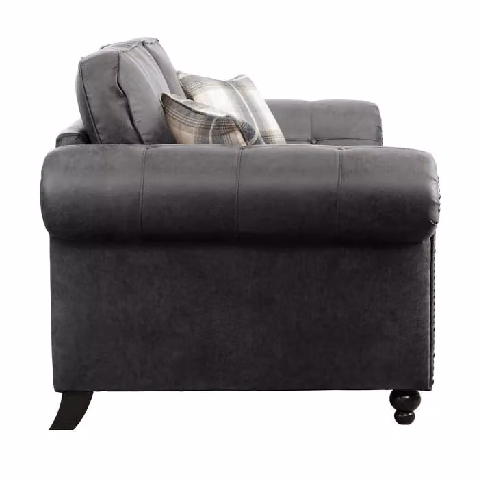 LUXURY LIFE Oakley 3 Seater Fabric Sofa in Grey – 3