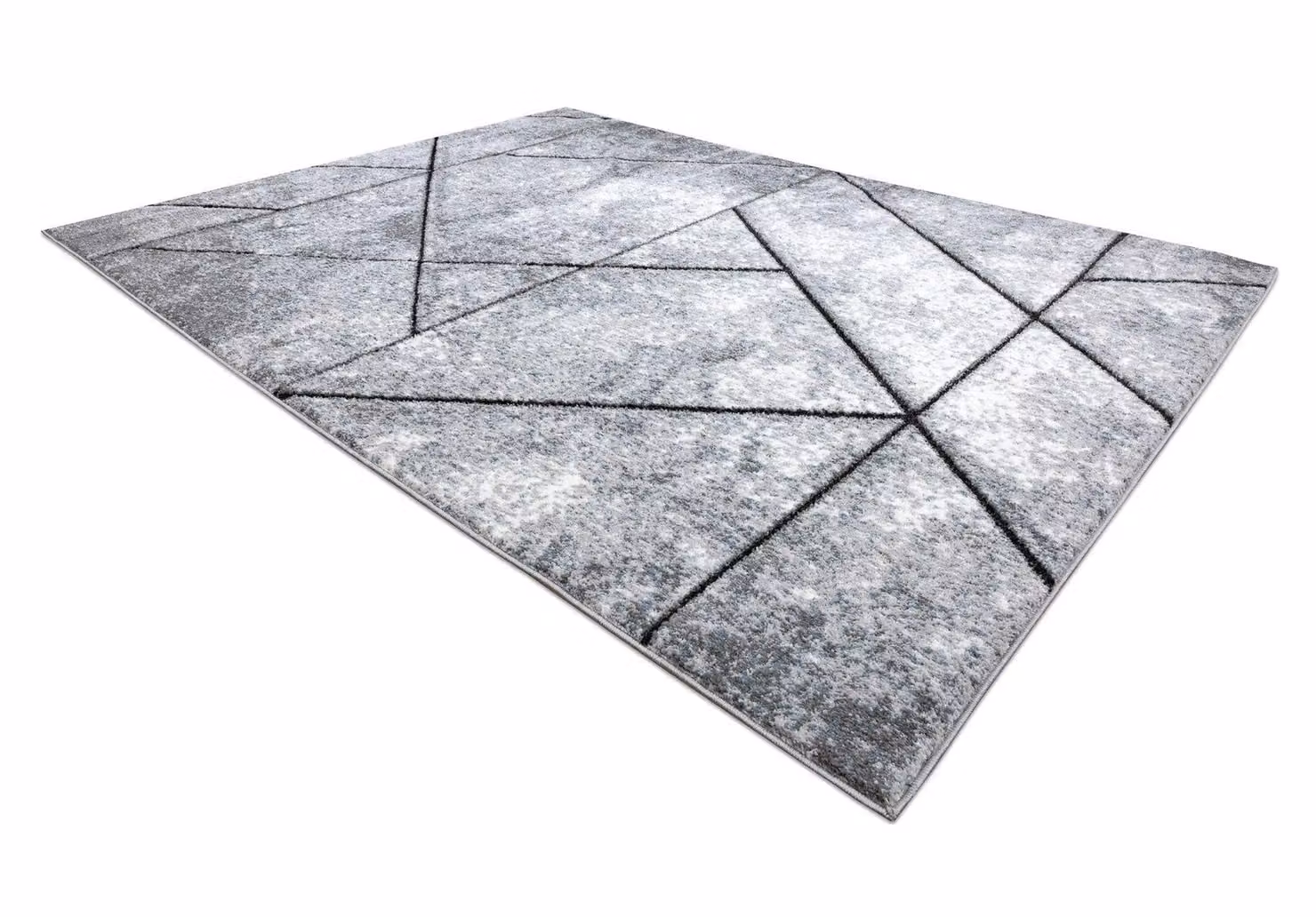 RugsX Grey Geometric Modern High-Low Effect Rug, W: 80 cm x L: 150 cm – 2