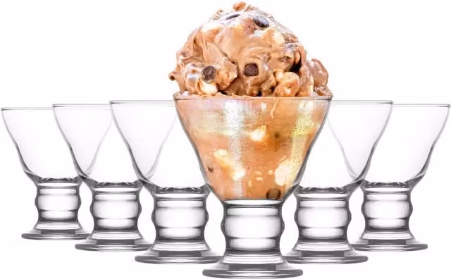 LAV Orion Glass Dessert Bowls, Clear, Pack of 6, 255ml per bowl – 1