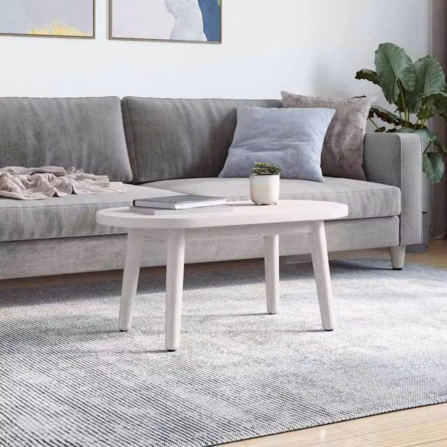 Berkfield Home White Oval Solid Wood Pine Table Top, W: 60 cm, D: 30 cm, H: 2.5 cm