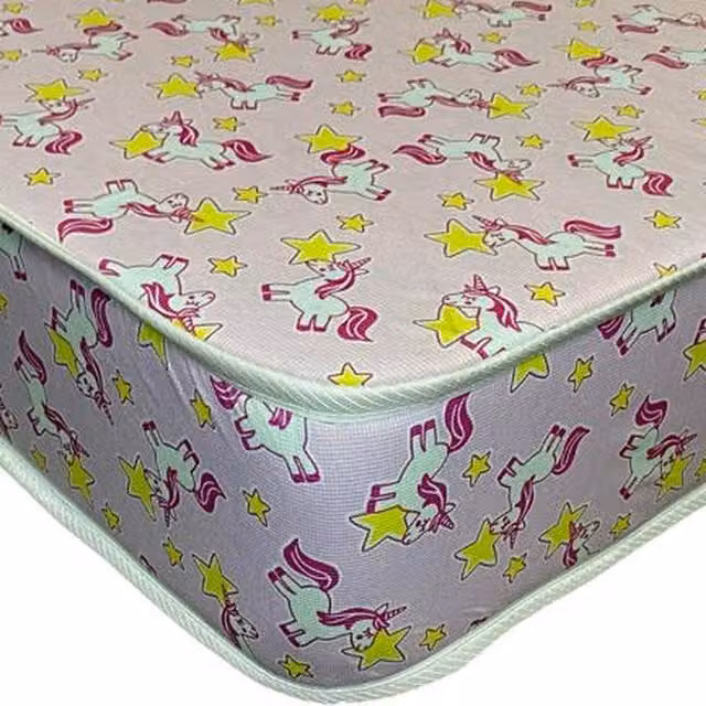 Wilson Beds Pink Unicorns Kids Reflex Foam Mattress, W/D/H: 90 x 200 x 10 cm