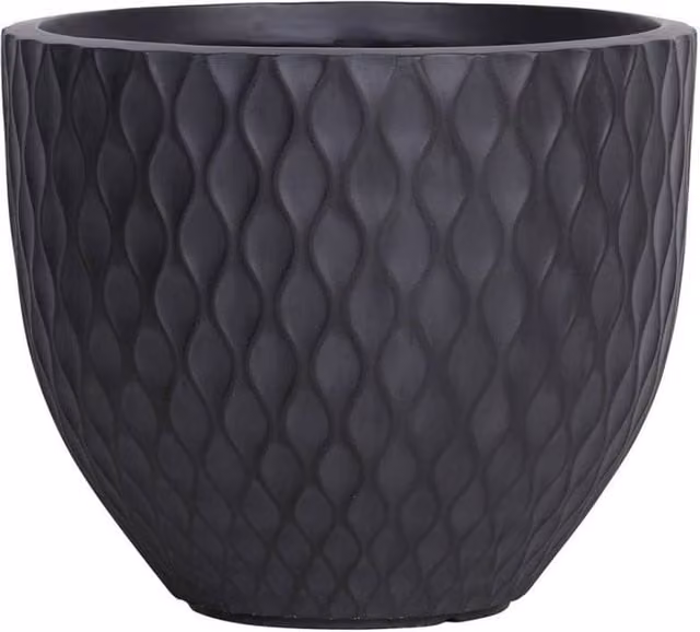 KDMD Hortus Set of 4 Grey Ceramic Embossed Diamond Outdoor Planters – 1